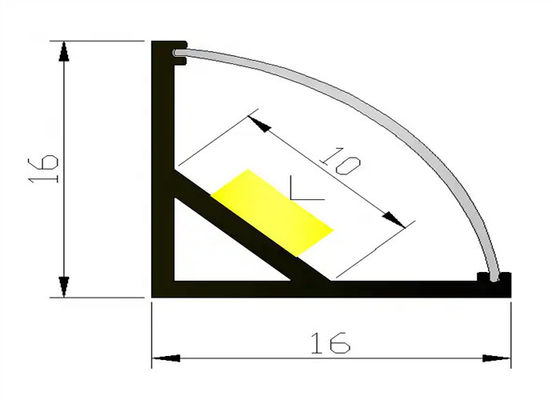 OEM LED 스트립 조명용 알루미늄 압축 프로파일 소금화 ISO9001